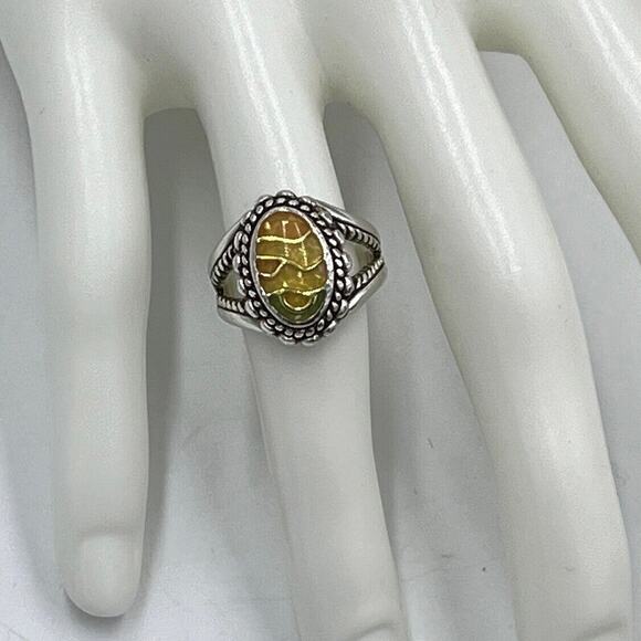 Carolyn Pollack Designer Vintage Relios Desert Scene Sterling 925 Ring Sz 7.5 - Picture 2 of 12